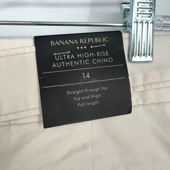 Banana Republic Ultra High-Rise Authentic Chino Pants Beige Size 14 NWT - Picture 9 of 12